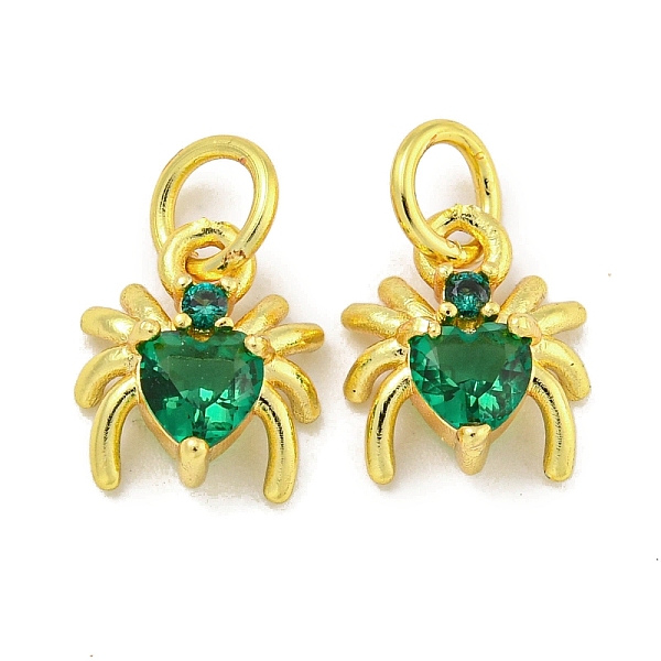 

PandaHall Rack Plating Brass Micro Pave Cubic Zirconia Spider Charms, Long-Lasting Plated, Cadmium Free & Lead Free, Real 18K Gold Plated..., Green