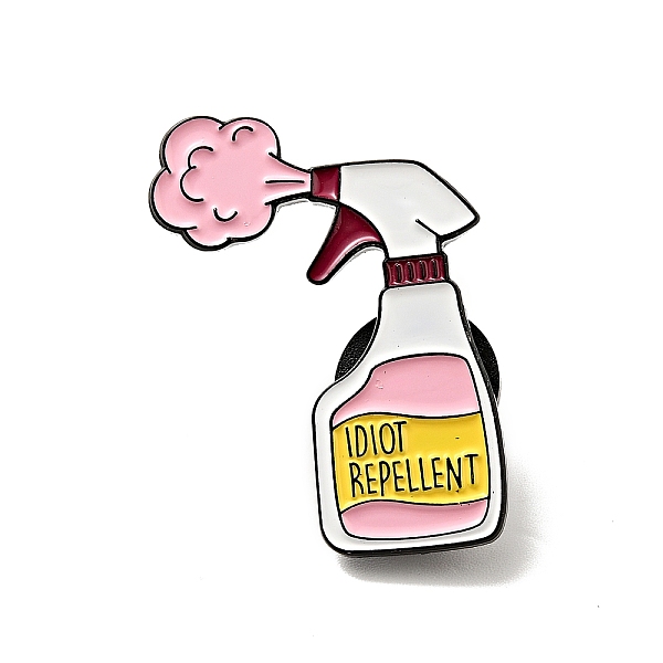 

PandaHall Word Idiot Repellent Enamel Pin, Electrophoresis Black Alloy Drink Brooch for Backpack Clothes, Pink, 30x16.5x2mm Alloy+Enamel...