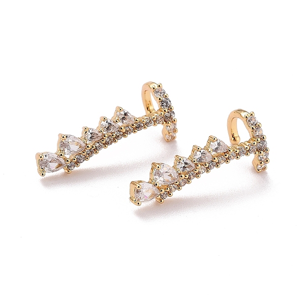 

PandaHall Teardrop Sparkling Cubic Zirconia Cuff Earring for Her, Brass Micro Pave Cubic Zirconia Earrings, Real 18K Gold Plated..., Clear