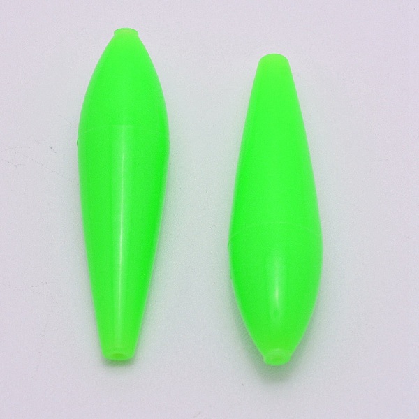 

PandaHall ABS Fishing Rig Floats, Fishing Accessories, for Freshwater Saltwater Fishing, Lime, 55x14.5mm, Hole: 1.5mm Plastic Others Green