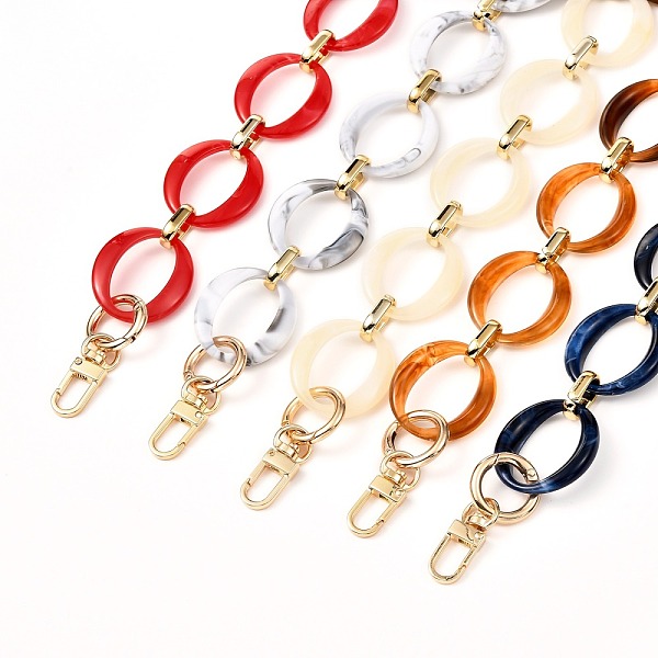 PandaHall Acrylic & CCB Plastic Linking Rings Bag Handles, Alloy Swivel Clasps & Spring Gate Rings, for Bag Straps Replacement Accessories...