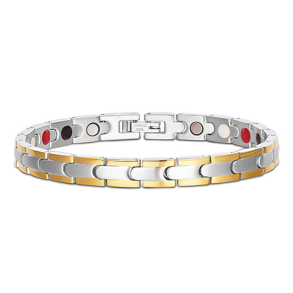 PandaHall SHEGRACE Stainless Steel Watch Band Bracelets, Real 18K Gold Plated & Stainless Steel Color, 7-7/8 inch(20cm) Stainless Steel PandaHall SHEGRACE Stainless Steel Watch Band Bracelets, Real 18K Gold Plated & Stainless Steel Color, 7-7/8 inch(20cm) Stainless Steel