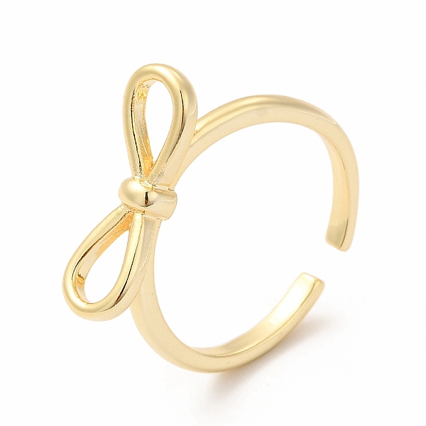 

PandaHall Rack Plating Brass Bowknot Open Cuff Ring for Women, Lead Free & Cadmium Free, Real 18K Gold Plated, Inner Diameter: 17mm Brass...