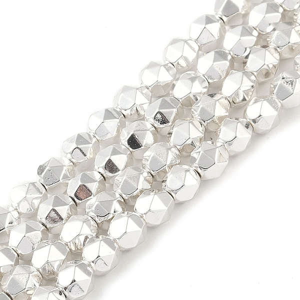 

PandaHall Electroplated Synthetic Non-Magnetic Hematite Beads Strands, Star Cut Round Beads, Faceted, Silver Plated, 6x6x6mm, Hole: 1mm...