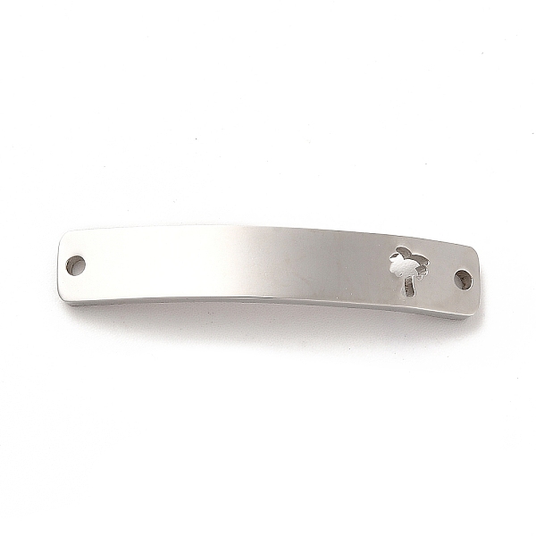 

PandaHall 304 Stainless Steel Connector Charms, Curve Rectangle with Pattern, Stainless Steel Color, Coconut Tree Pattern, 34.5x6x1.5mm...