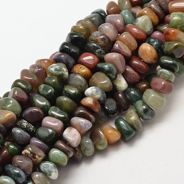 

PandaHall Natural Indian Agate Chip Beads Strands, 7~9x7~9mm, Hole: 1mm, about 72~83pcs/strand, 15.7 inch Indian Agate Chip