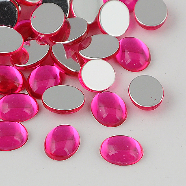 

PandaHall Scrapbook Embellishments Garment Accessories Taiwan Acrylic Rhinestone Cabochons, Flat Back, Oval, Deep Pink, 18x13x5mm Acrylic...