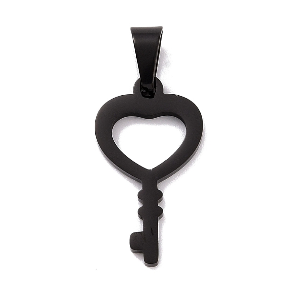 

PandaHall Ion Plating(IP) 304 Stainless Steel Pendants, Heart Key, Electrophoresis Black, 30x16x2mm, Hole: 9x5mm 304 Stainless Steel Key