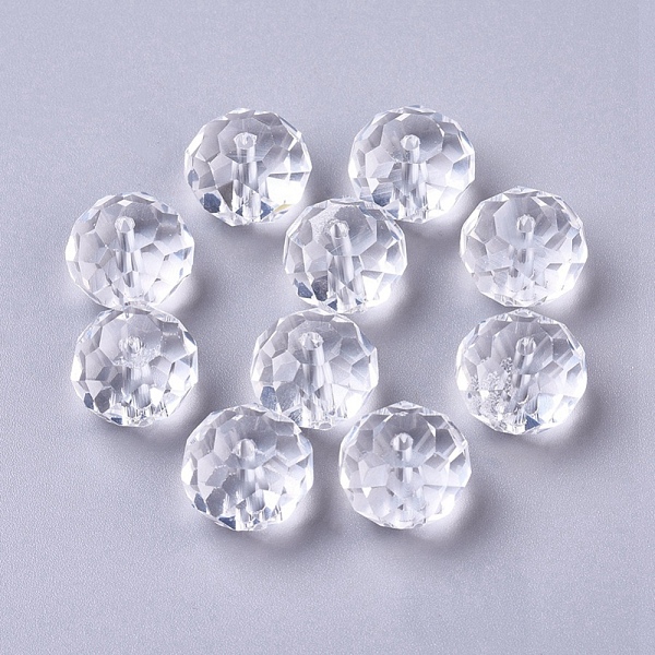 

PandaHall Handmade Glass Beads, Imitate Austrian Crystal, Faceted Rondelle, Clear, 16x12mm, Hole: 1mm Glass Rondelle Clear