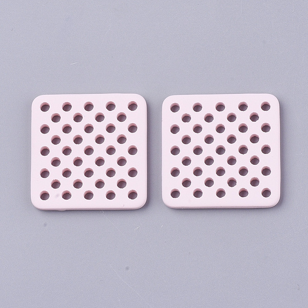 

PandaHall Spray Painted Acrylic Filigree Joiners Links, Rubberized Style, Square, Pink, 34.5x34x4mm, Hole: 2.5mm Acrylic Square Pink