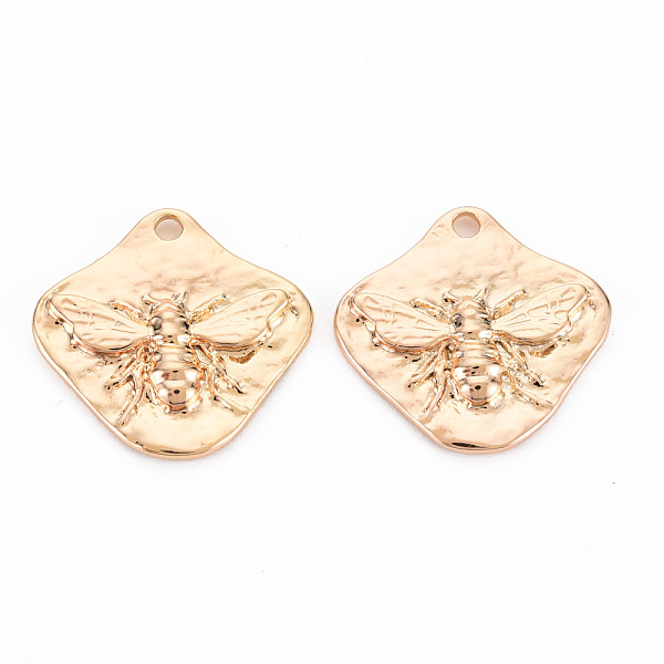 

PandaHall Brass Pendants, Nickel Free, Bee, Real 18K Gold Plated, 19.5x20x3mm, Hole: 1.8mm Brass Bees