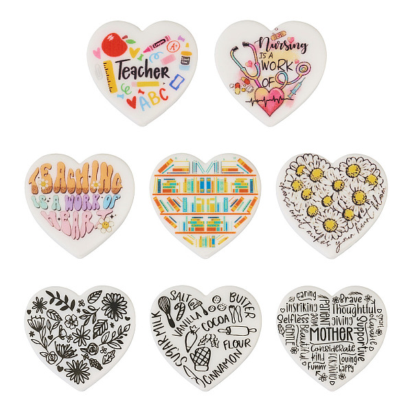 8Pcs 8 Style Heart … - image