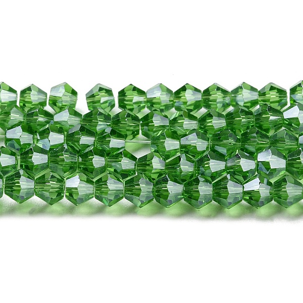 Transparentes perles de verre de galvanoplastie brins