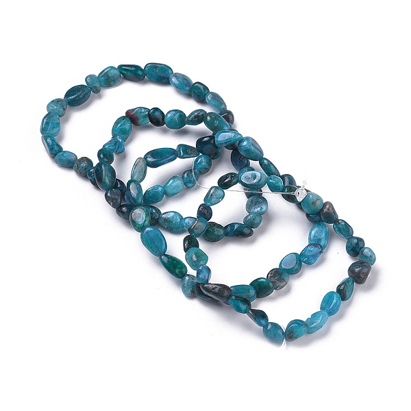 

PandaHall Natural Apatite Bead Stretch Bracelets, Tumbled Stone, Nuggets, Inner Diameter: 2~2-1/4 inch(5.2~5.6cm) Apatite