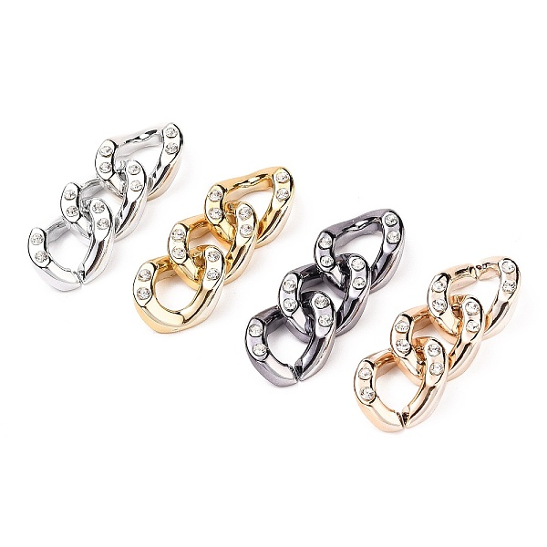 

PandaHall UV Plating Acrylic Quick Link Connectors, with Crystal Rhinestone, Twist Oval, for Curb Chain Making, Mixed Color, 53mm, long..., Clear