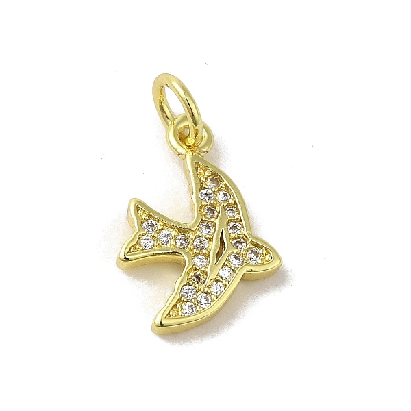 

PandaHall Real 18K Gold Plated Brass Pave Cubic Zirconia Pendants, with Jump Rings, Bird, Clear, 15x10x2mm, Hole: 3mm Brass+Cubic Zirconia...