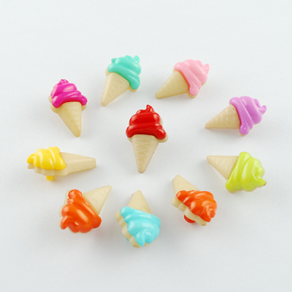 

PandaHall Acrylic Shank Buttons, 1-Hole, Dyed, Ice Cream, Mixed Color, 22x13x10mm, Hole: 4x3mm Acrylic Food Multicolor