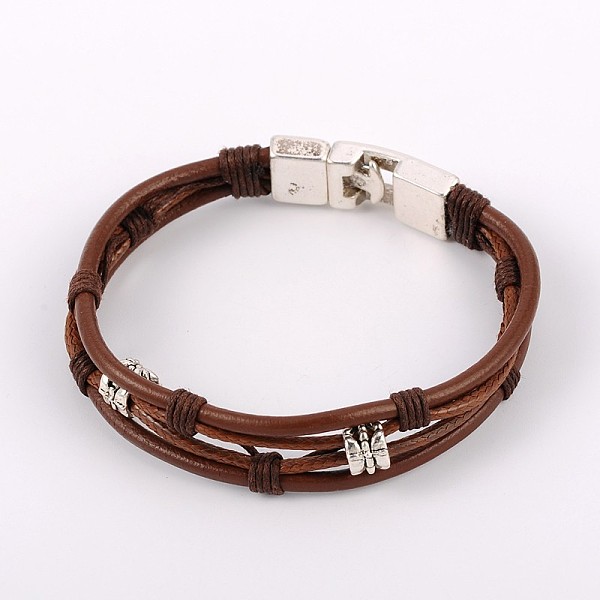 Trendy Rindslederband Multi-Strang-Armbänder