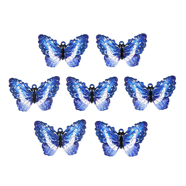 

PandaHall Spray Painted 430 Stainless Steel Filigree Pendants, Butterfly Charm, Blue, 17x25x0.5mm, Hole: 1mm 430 Stainless Steel Butterfly...