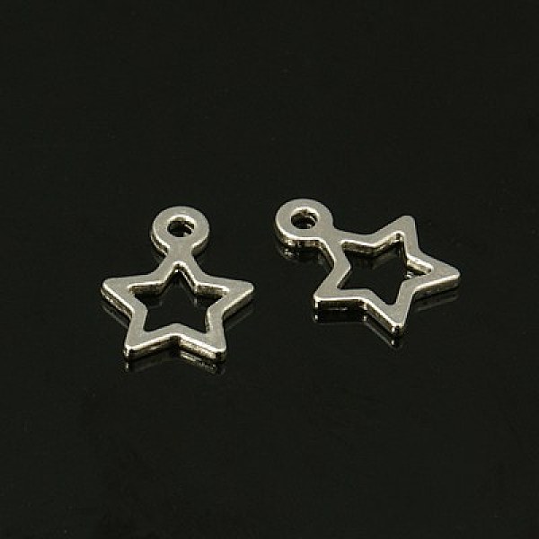 

PandaHall Tibetan Style Alloy Charms, Star, Christmas, Silver Color Plated, Lead Free & Cadmium Free, 14x10x2mm, Hole: 1.5mm Alloy Star...