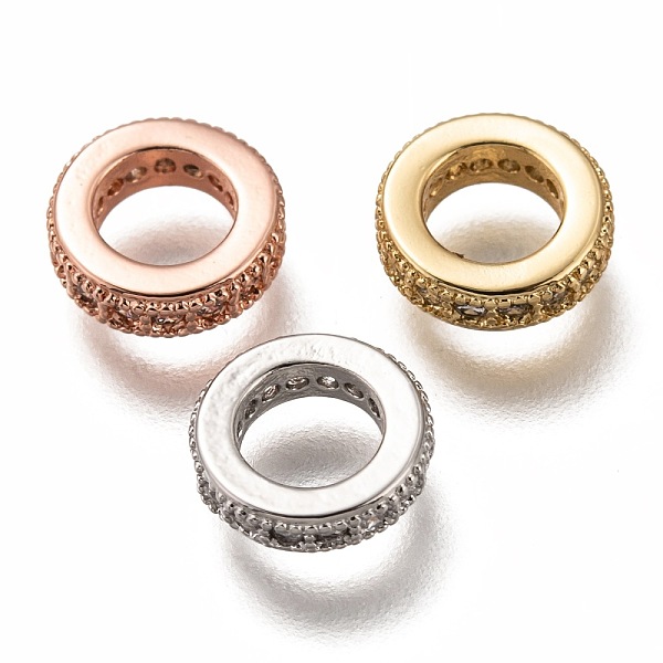 

PandaHall Brass Micro Pave Clear Cubic Zirconia Charms, Cadmium Free & Lead Free, Long-Lasting Plated, Rings, Mixed Color, 8x2mm Brass+Cubic...
