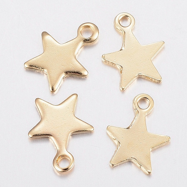 

PandaHall 304 Stainless Steel Charms, Star, Golden, 10x8x0.8mm, Hole: 1.2mm 304 Stainless Steel Star