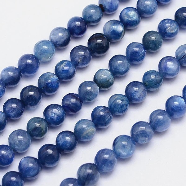 

PandaHall Natural Kyanite/Cyanite/Disthene Round Bead Strands, Grade A, 6mm, Hole: 1mm, about 66pcs/strand, 15.5 inch Kyanite Round