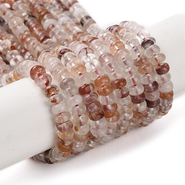 

PandaHall Natural Red Hematoid Quartz/Ferruginous Quartz Beads Strands, Fire Quartz, Rondelle, 4x2mm, Hole: 0.8mm, about 173~177pcs/strand...