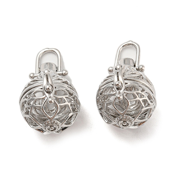 

PandaHall Rack Plating Brass Hollow Round Cage Pendants, For Chime Ball Pendant Necklaces Making, Long-Lasting Plated, Platinum, 31x23x18mm...