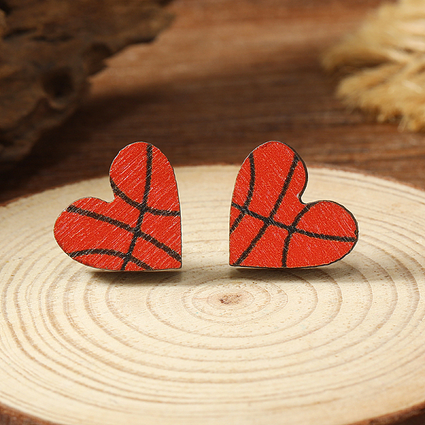 Wooden Stud Earrings - image
