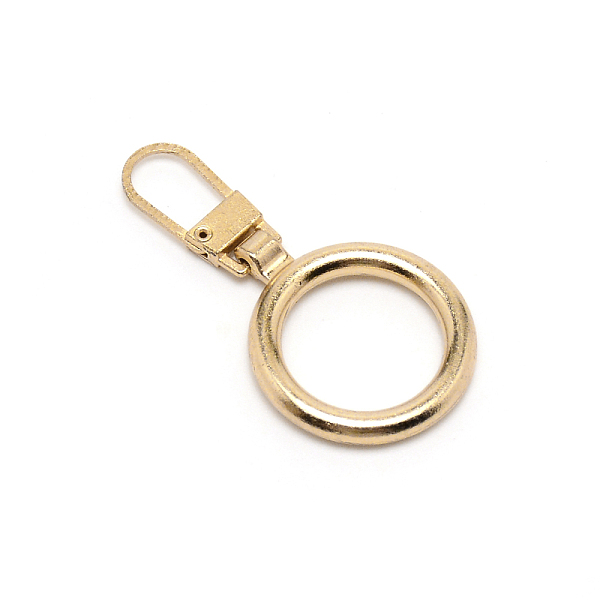 

PandaHall Alloy Zipper Puller, Zip Pull Tab Replacement, Garment and Bag Accessories, Round, Golden, 4.5x2.3x0.4cm, Hole: 10x6.5mm Alloy