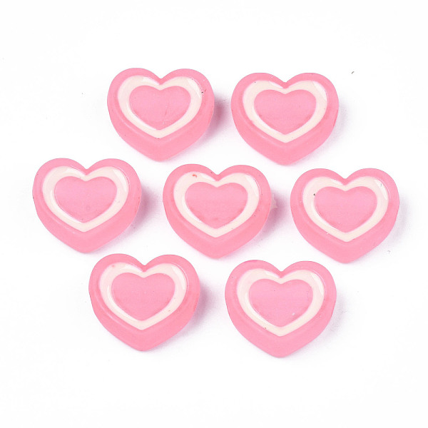 

PandaHall Transparent Acrylic Beads, with Enamel, Frosted, Heart, Hot Pink, 19x22x7mm, Hole: 3mm Acrylic Heart