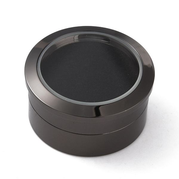 

PandaHall Alloy Loose Diamond Boxes, Flat Round with Clear Glass Window and Sponge Inside, for Jewelry Cabochons Displays, Electrophoresis...