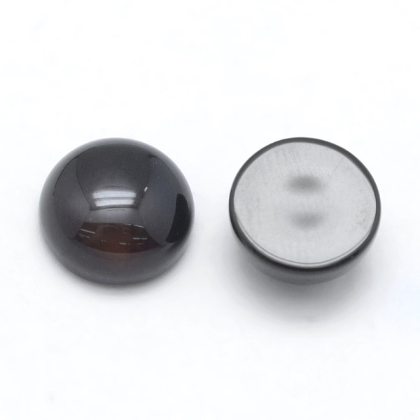 

PandaHall Natural Black Agate Cabochons, Flat Round, Dyed, 8x3~4mm Black Agate Flat Round