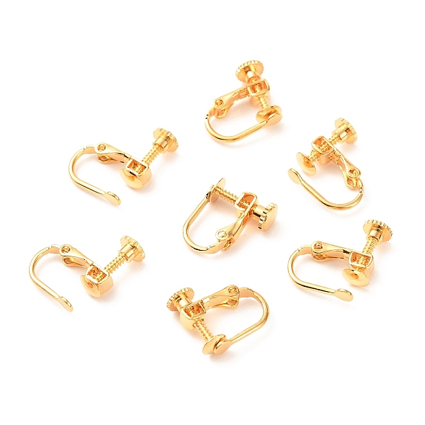 

PandaHall Brass Clip-on Earring Findings, Long-Lasting Plated, Real 18K Gold Plated, 14x12x5mm Brass