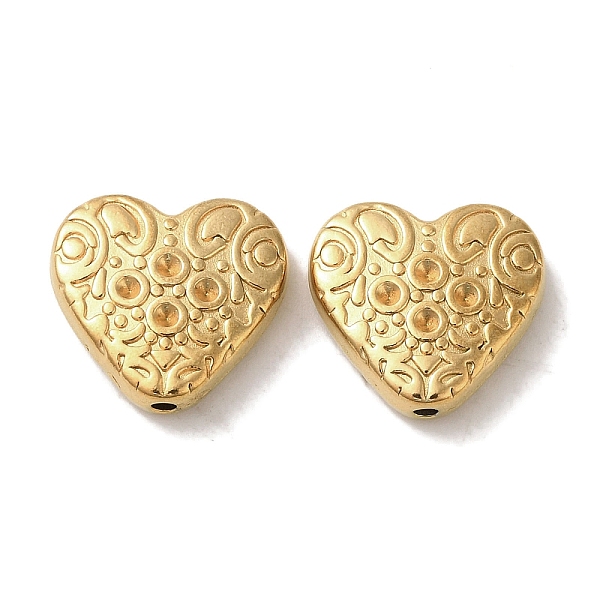 

PandaHall Ion Plating(IP) 304 Stainless Steel Beads, Heart, Golden, 13.5x14.5x4.5mm, Hole: 1.4mm 304 Stainless Steel Heart