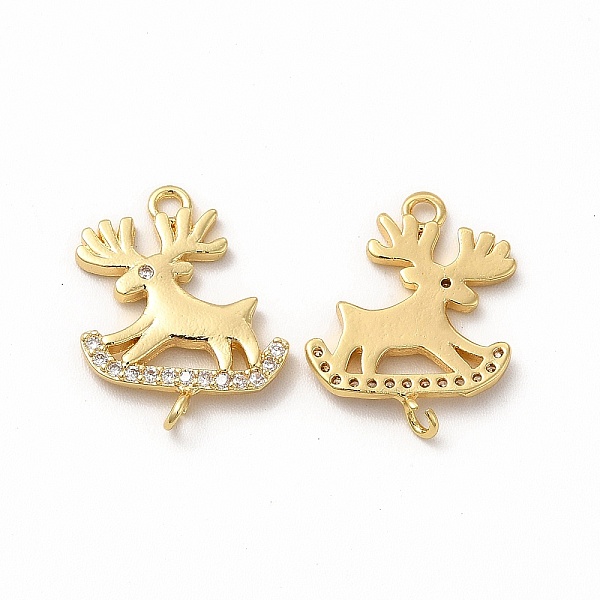 

PandaHall Rack Plating Brass Micro Pave Cubic Zirconia Pendants, Christmas Reindeer/Stag Charm, Real 18K Gold Plated, 18x14.5x1.5mm, Hole..., Clear