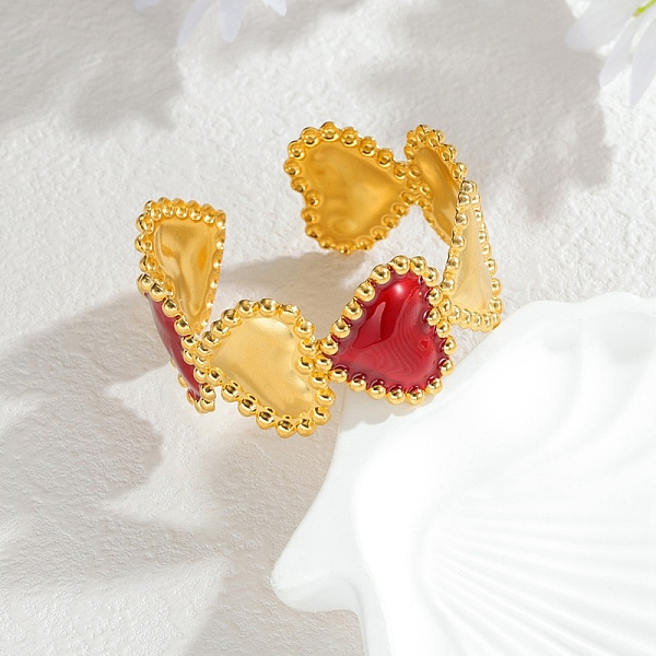 304 Stainless Steel Enamel Cuff Bangles for Women