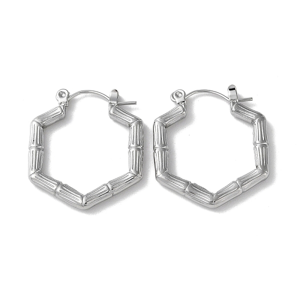 

PandaHall 304 Stainless Steel Hoop Earrings, Hexagon, Stainless Steel Color, 25x22.5x3mm 304 Stainless Steel Hexagon