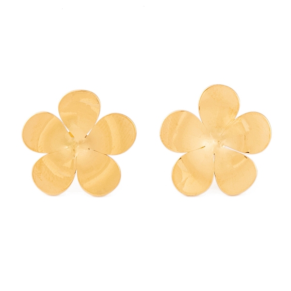 

PandaHall Ion Plating(IP) Flower 304 Stainless Steel Stud Earrings for Women, Golden, 17x18mm 304 Stainless Steel Flower