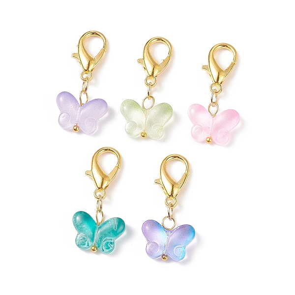 

PandaHall Colorful Butterfly Glass Pendant Decorations, Lobster Clasp Charms, Clip-on Charms, for Keychain, Purse, Backpack Ornament, Mixed..., Multicolor