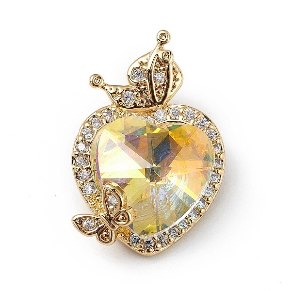 

PandaHall Real 18K Gold Plated Rack Plating Brass Micro Pave Clear Cubic Zirconia Pendants, with Glass, Long-Lasting Plated, Cadmium Free &...