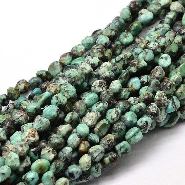 

PandaHall Natural African Turquoise(Jasper) Nuggets Beads Strands, Tumbled Stone, 5~10x6~7x3~7mm, hole: 1mm, about 14.9 inch~15.7 inch...