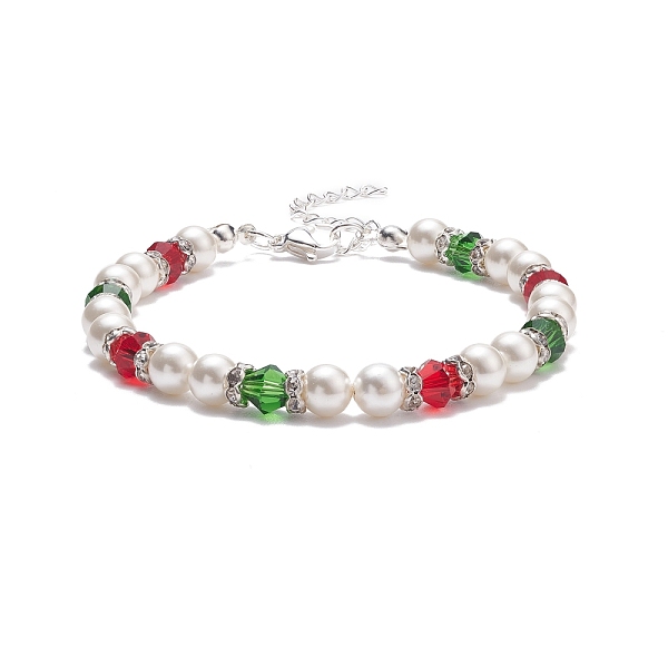 

PandaHall Shell Pearl & Glass Beaded Bracelet, Christmas Jewelry for Women, Colorful, 7-1/2 inch(19cm) Shell Pearl