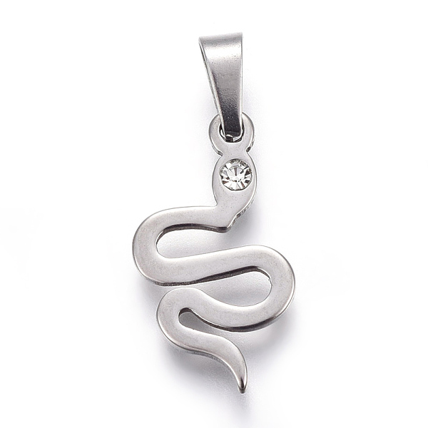 

PandaHall 304 Stainless Steel Pendants, Snake, Stainless Steel Color, 19x10x1.5mm, Hole: 3x5mm 304 Stainless Steel Snake