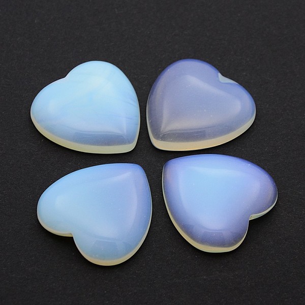 

PandaHall Opalite Cabochons, Heart, 29~30x29~30x6~8mm Opalite Heart Blue