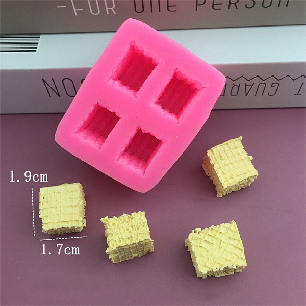 

PandaHall Cookies DIY Food Grade Silicone Fondant Molds, for Chocolate Candy Making, Rectangle, 60x50x23mm, Inner Diameter: 17x19mm Silicone...