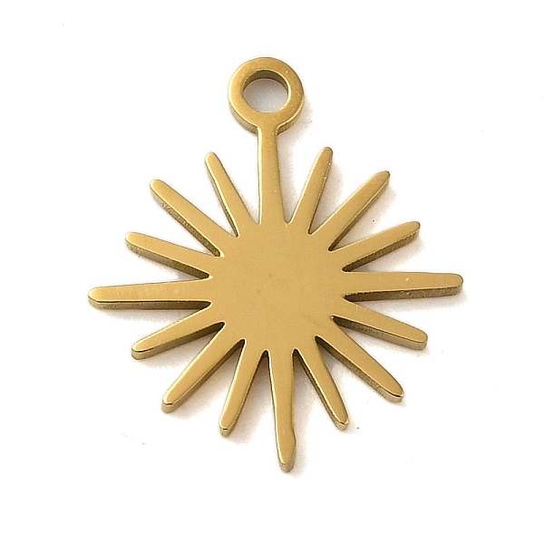 

PandaHall 304 Stainless Steel Charms, Laser Cut, Real 18K Gold Plated, Sun, 15x13x1mm, Hole: 1mm 304 Stainless Steel Sun