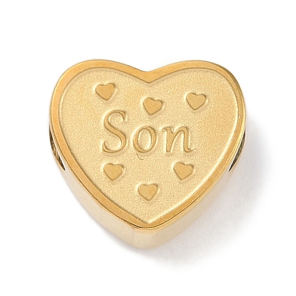 

PandaHall 304 Stainless Steel European Beads, Large Hole Beads, Heart with Word Son, Golden, 10.5x12x1mm, Hole: 4.5mm 304 Stainless Steel...