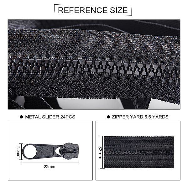 

PandaHall Garment Accessories Sets, Nylon and Resin Zipper, Zip-fastener Component, with Zinc Alloy Zipper Puller, Mixed Color, 33x2.5mm..., Multicolor